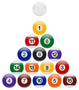 Pool Billiard Set vector. White isolated background. Stock Illustration