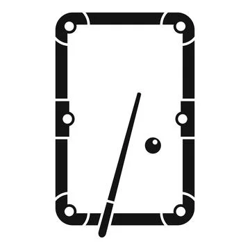Pool billiard table with cue and ball icon Stock Illustration