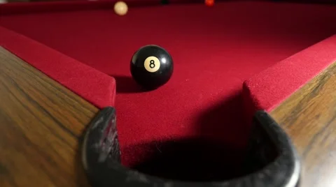 Pool, Billiards, 8 ball corner pocket Stock Footage 55109474