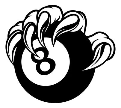 Pool Billiards Ball Monster Hand Claws Talons Stock Illustration