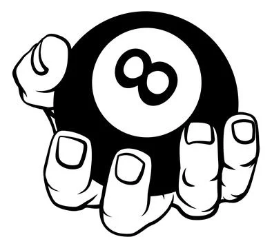 Pool Billiards Ball Monster Hand Claws Talons Stock Illustration