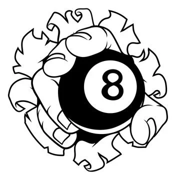 Pool Billiards Ball Monster Hand Claws Talons イラスト素材