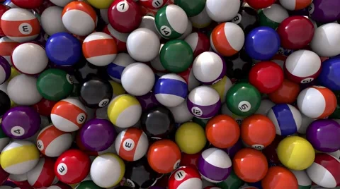 Pool billiards balls fill screen transition composite overlay 4K 库存影片 54621800