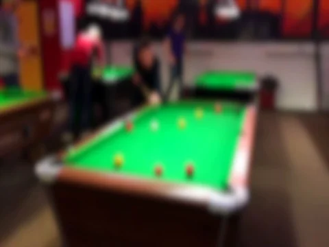 Pool billiards game table blurred abstract background Stock Footage 72569900