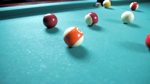 Pool Billiards Table and Balls 25fps FullHD Stock Footage 1058110