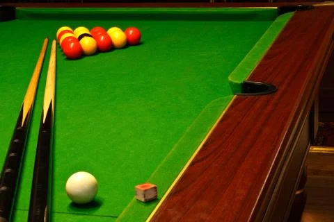 Pool billiards table Stock Photos