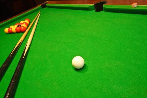 Pool billiards table Stock Photos