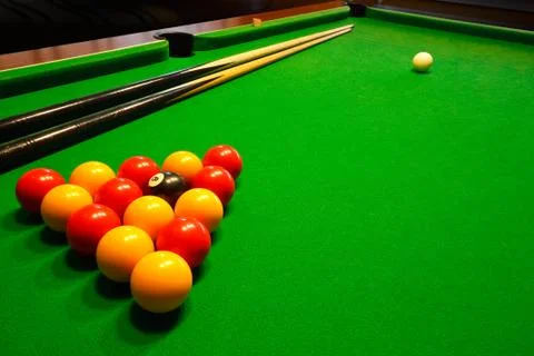 Pool billiards table Stock Photos
