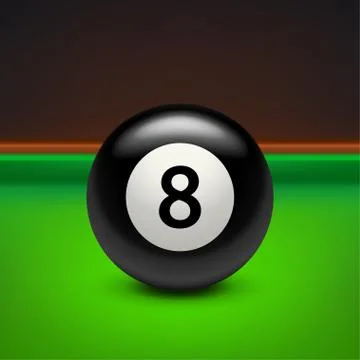 Pool black eight on table 스톡 일러스트