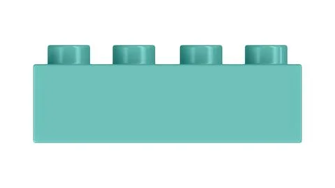 Pool Blue Lego Block Isolated on a White Background. Stock Illustration