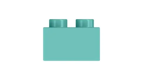 Pool Blue Lego Block Isolated on a White Background. Stock Illustration