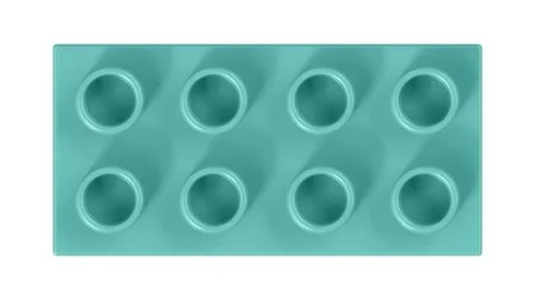 Pool Blue Lego Block Isolated on a White Background. Stock Illustration