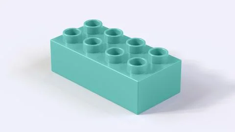 Pool Blue Plastic Building Brick Block Isolated on White Background Stock Illustration