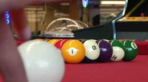 Pool Break Slow Motion Video stock 8924108