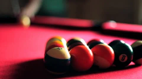 Pool Break Slow Motion Stock Footage 11127845