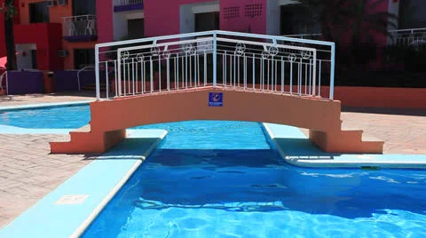 Pool Bridge Stock Footage 25282969