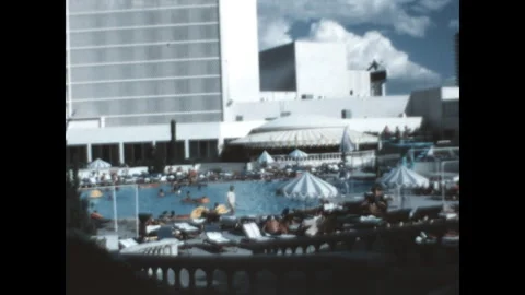 The Pool at Caesars Palace 1970 Stock Footage 300219885