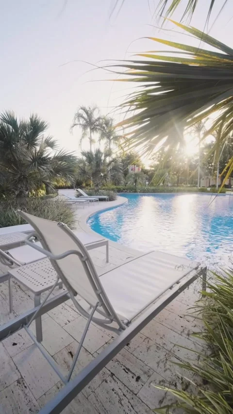 Pool Chair Sunset 動画素材 270322329