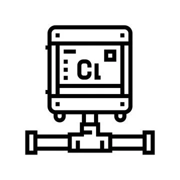 Pool chlorine generator line icon vector illustration イラスト素材