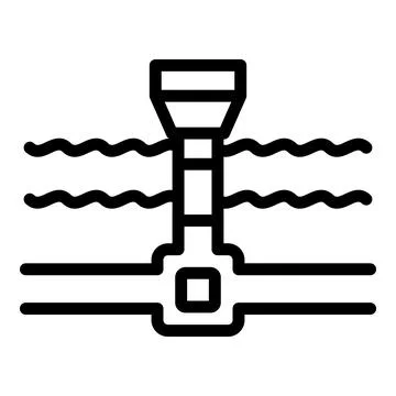 Pool clean system icon, outline style Illustrazione stock