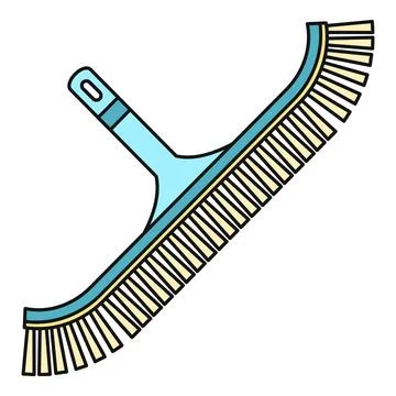 Pool cleaning brush tool for swimming maintenance Stock Illustration