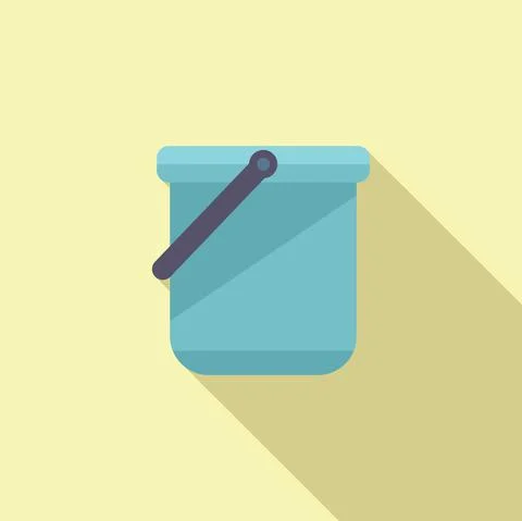 Pool cleaning bucket icon flat vector. Pump repair 스톡 일러스트