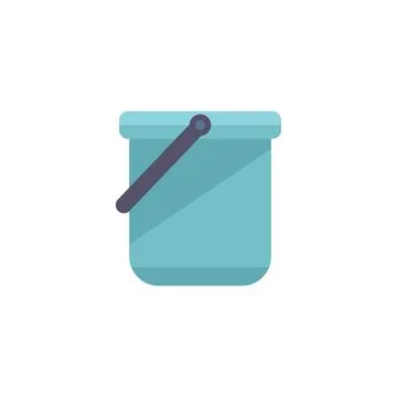 Pool cleaning bucket icon flat vector. Pump repair Stock Illustration