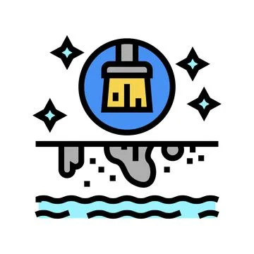 Pool cleaning services color icon vector illustration Illustrazione stock