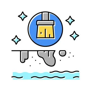 Pool cleaning services color icon vector illustration Illustrazione stock