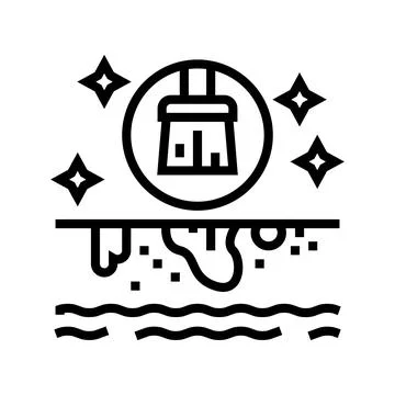 Pool cleaning services line icon vector illustration 스톡 일러스트