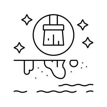 Pool cleaning services line icon vector illustration Stock Illustration