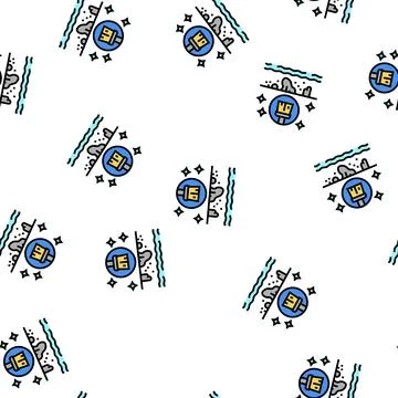 Pool cleaning services vector seamless pattern Illustrazione stock