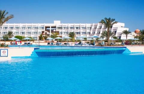 Pool with clear water Stock Photos