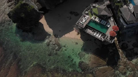 Pool on the cliffs with clear water 2 Stock Footage 260284980