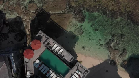 Pool on the cliffs near beach 動画素材 260284989
