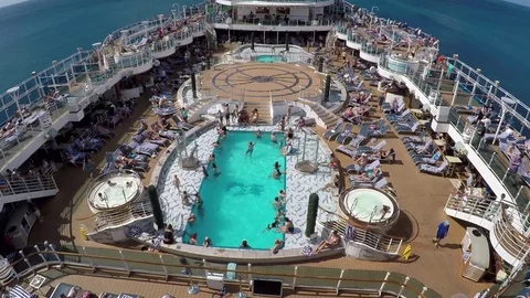 Pool on Cruise Ship Stock Footage 73304603