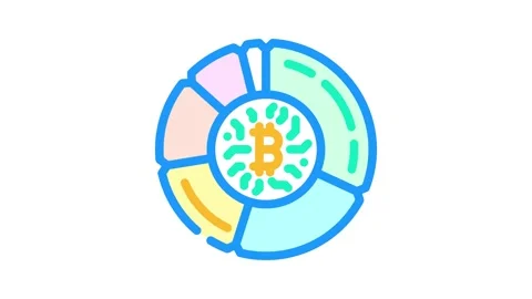 Pool cryptocurrency mining color icon animation Stock Footage 327261134