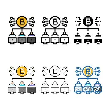 Pool cryptocurrency mining color icon vector looks Stock Illustration