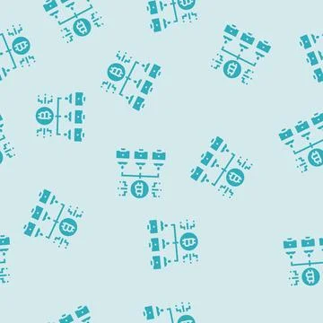 Pool cryptocurrency mining glyph seamless pattern Stock Illustration