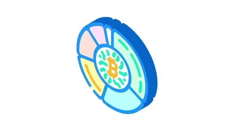 Pool cryptocurrency mining isometric icon animation Stock Footage 327282439