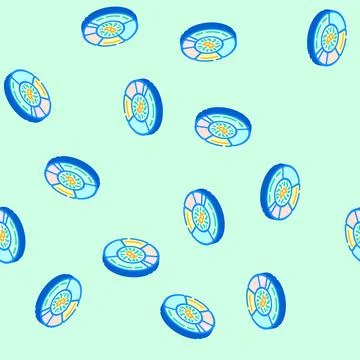 Pool cryptocurrency mining isometric icon seamless pattern Stock Illustration