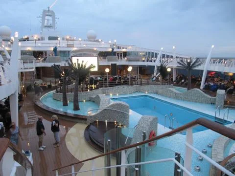 Pool deck - Msc Splendida Stock Photos