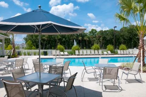 Pool deck Stock Photos