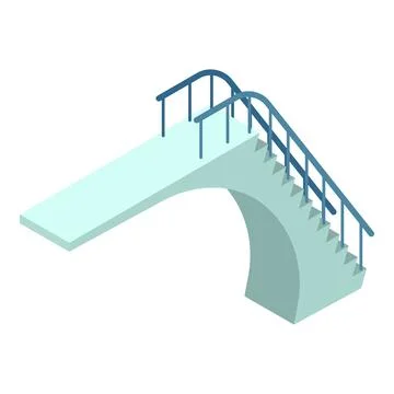 Pool diving board icon, isometric style Stock Illustration