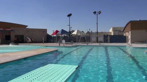 Pool Diving Board View Video stock 40220921