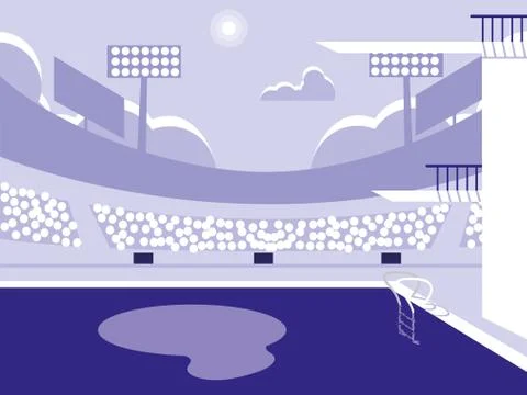 Pool for diving competition icon Stock Illustration
