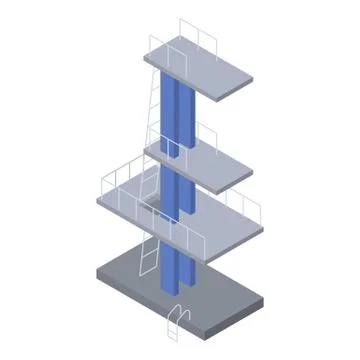Pool diving tower icon, isometric style Illustrazione stock