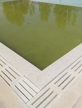 Pool dry cleaning process Stock Photos