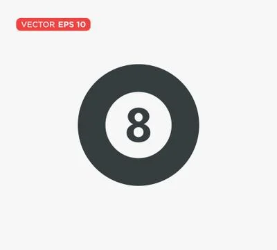 Pool Eight Ball Icon Vector Illustration Stock Illustration