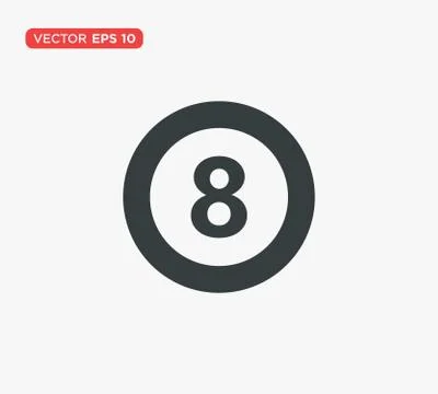 Pool Eight Ball Icon Vector Illustration Stock Illustration